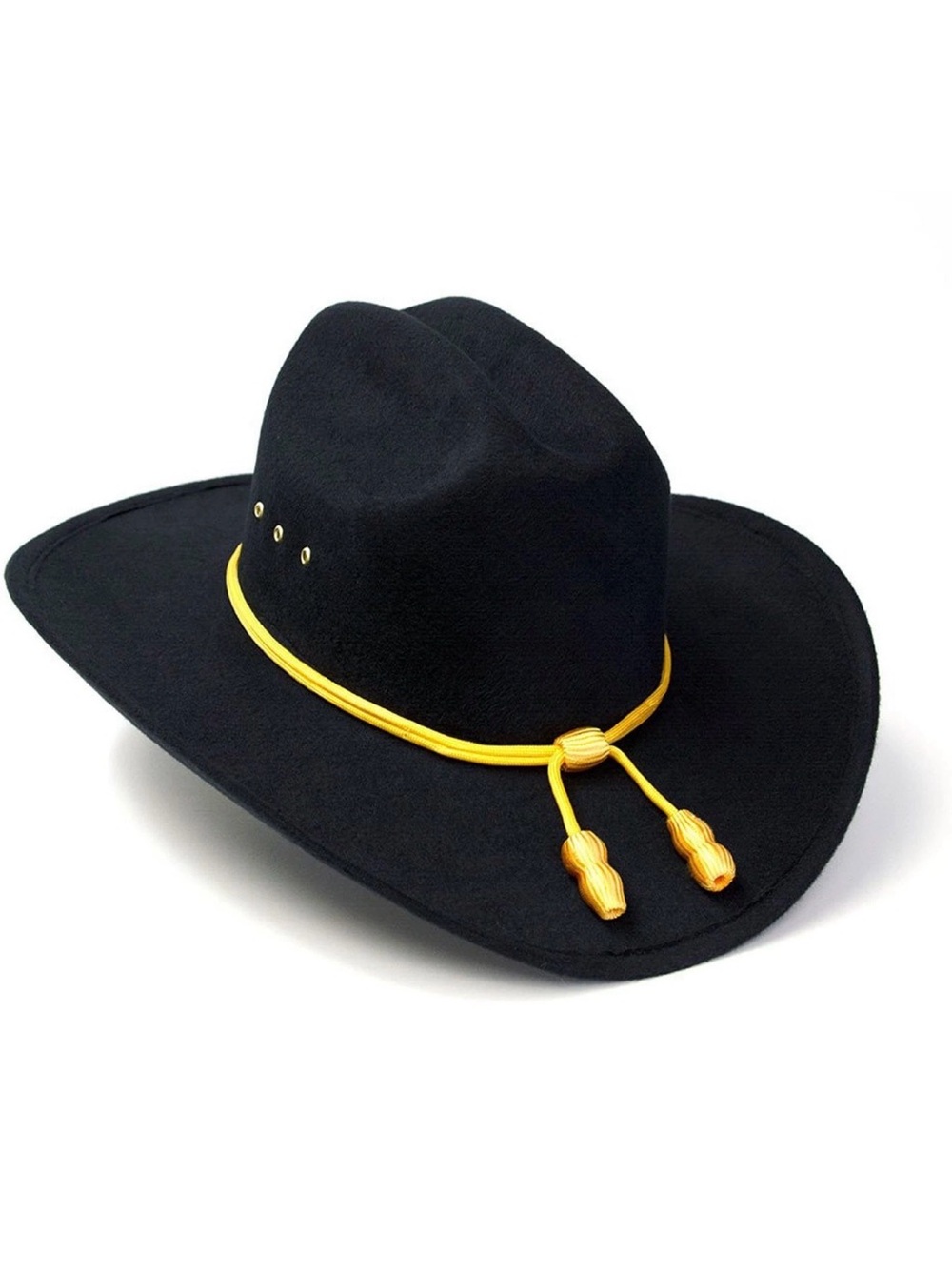 Black Cowboy Hat Gold Rope Band Size M Western Hat Ranch Rodeo Country - Picture 3 of 5
